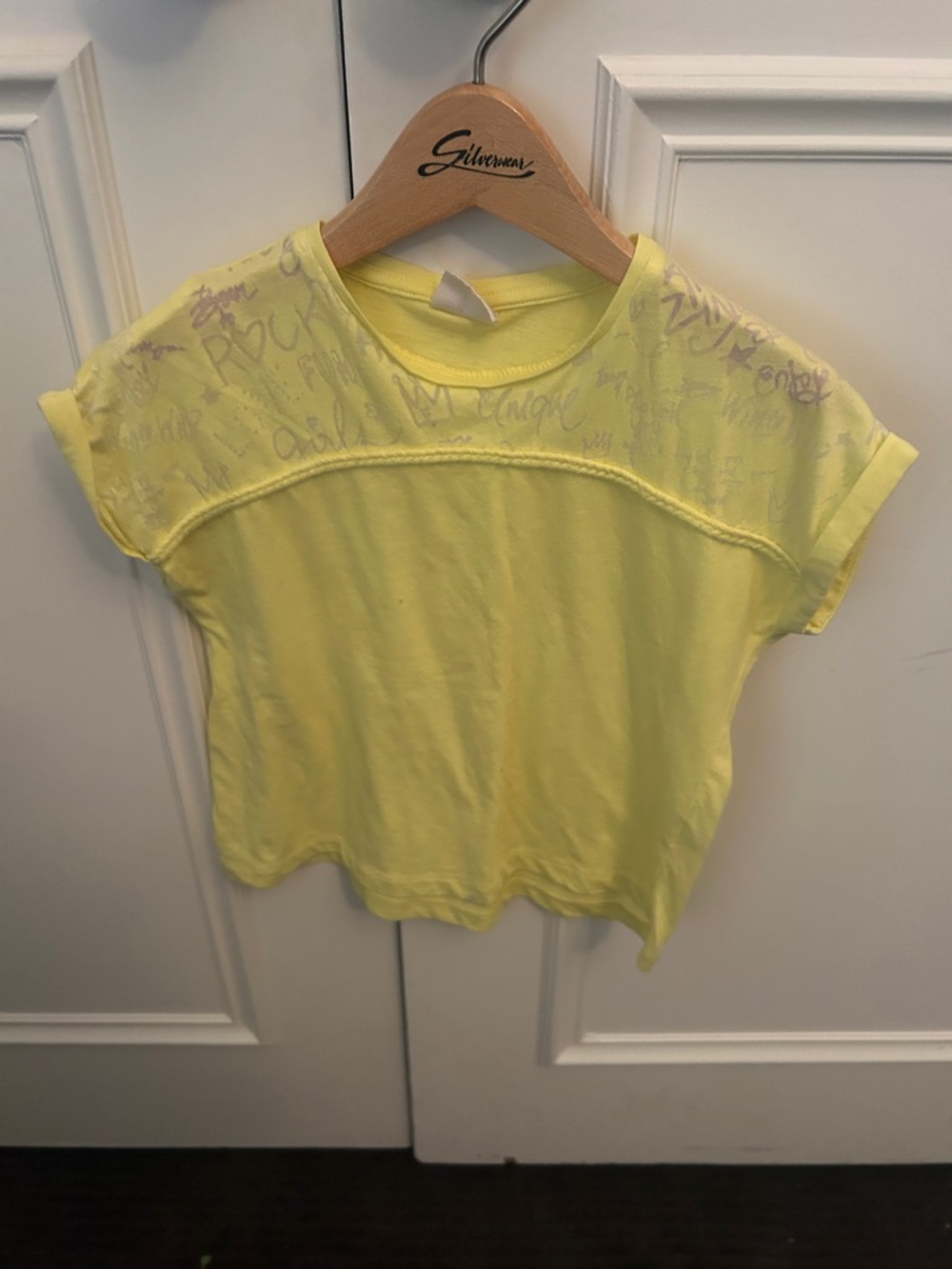 Zara Short Sleeve Sheer Yoke Tee size 5